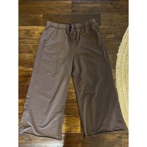 AERIE OFFLINE CROPPED WIDE-LEG SWEATPANTS